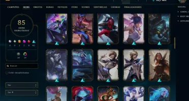 conta lol diamante 4 full acesso TODOS os champs 85 skins