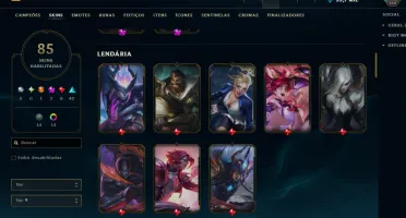 conta lol diamante 4 full acesso TODOS os champs 85 skins