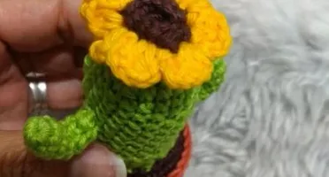 Trio de Chaveiros de Crochê Cactos
