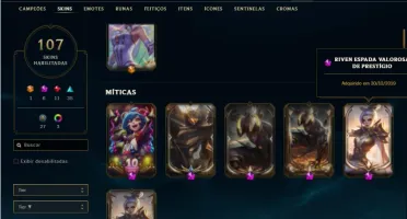 Conta prata 4 com 150 Champs e 107 Skins + 5 Prestigios