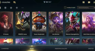 conta wild rift 85 skins 