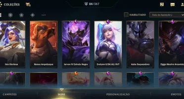 conta wild rift 85 skins 