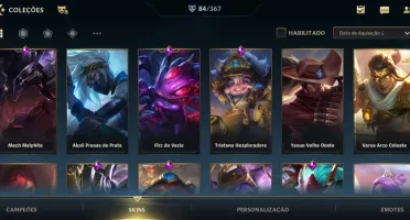 conta wild rift 85 skins 