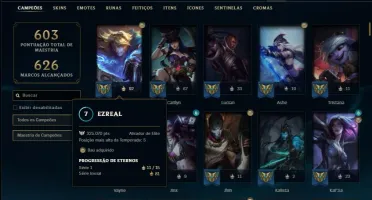 Conta ouro 4 com TODOS os champs, 201 skins ( MAIN ADC )