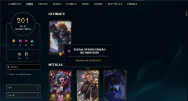 Conta ouro 4 com TODOS os champs, 201 skins ( MAIN ADC )