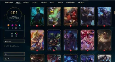 Conta ouro 4 com TODOS os champs, 201 skins ( MAIN ADC )