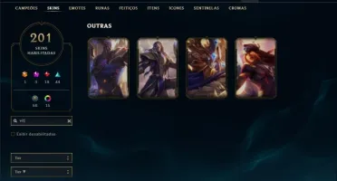 Conta ouro 4 com TODOS os champs, 201 skins ( MAIN ADC )