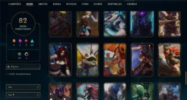 Unranked com 130 Champs e 82 Skins ( JG / ADC / TOP )