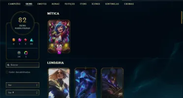 Unranked com 130 Champs e 82 Skins ( JG / ADC / TOP )