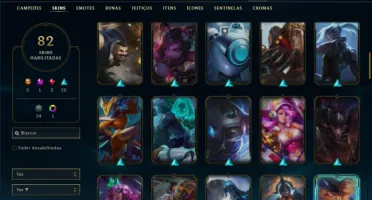 Unranked com 130 Champs e 82 Skins ( JG / ADC / TOP )
