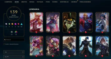 Conta Lol 139 Skins Level 517 (Todos os Campeões)