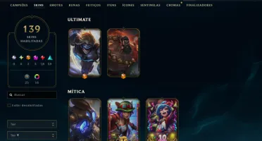 Conta Lol 139 Skins Level 517 (Todos os Campeões)