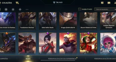 Conta wildrift com 74 skins
