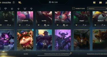 Conta wildrift com 74 skins