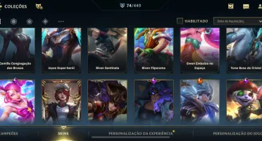 Conta wildrift com 74 skins