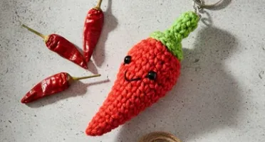 Chaveiro Pimenta Amigurumi
