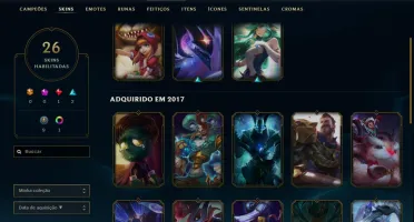 Conta Lol Platina 26 Skins 82 Champs Mmr Alto