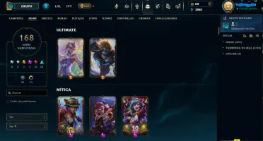 Vendo conta league of legends platina 4 todos os champs