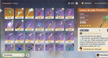 AR 50 Zhongli, Albedo, Qiqi, Jean + Armas T5