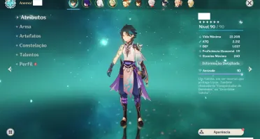 Conta Genshin Impact - AR 56, 10 personagens 5* e 31 no tota