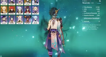 Genshin Impact - Conta Xiao, lança de Jade e Diluc