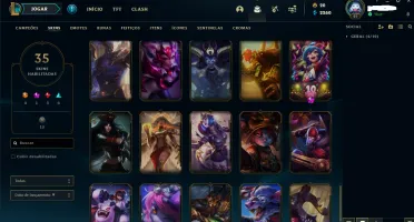 Vendo conta de League of Legends gold lv 75 pdl lv 97