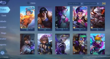 Conta de moba 63 skins e 53 heróis 50 reais