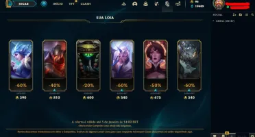 Conta de Lol diamond maior elo mestre 300pdl