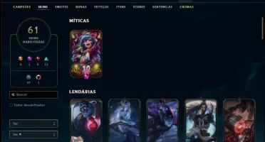 Conta prata 4 com 61 skins e 80 champs