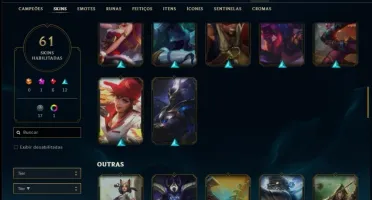 Conta prata 4 com 61 skins e 80 champs