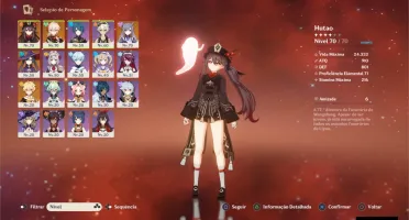 CONTA GENSHIN IMPACT - HUTAO + KAZUHA + MONA + KEQING - AR42