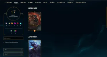 Ouro 4 com 60 Champs e 17 Skins