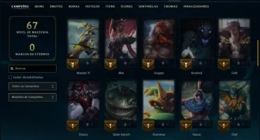 Ouro 4 com 60 Champs e 17 Skins