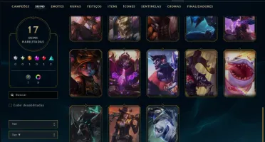 Ouro 4 com 60 Champs e 17 Skins