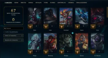 Ouro 4 com 60 Champs e 17 Skins