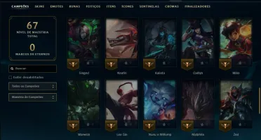 Ouro 4 com 60 Champs e 17 Skins