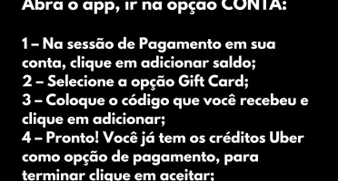 Uber Cartão Presente Gift Card R$ 50 Reais