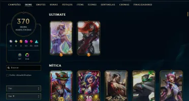Platina 1 com TODOS os Champs e 370 Skins +9 Prestigios