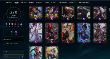 Platina 1 com TODOS os Champs e 370 Skins +9 Prestigios