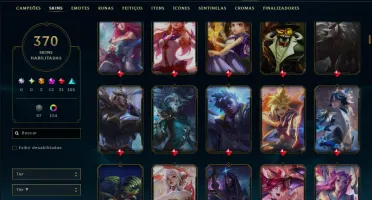 Platina 1 com TODOS os Champs e 370 Skins +9 Prestigios