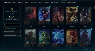Platina 1 com TODOS os Champs e 370 Skins +9 Prestigios