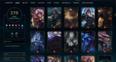 Platina 1 com TODOS os Champs e 370 Skins +9 Prestigios