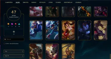 Conta Prata 2 com 47 skins e 95 champs