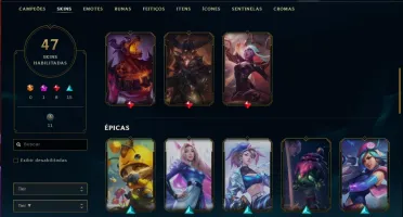 Conta Prata 2 com 47 skins e 95 champs
