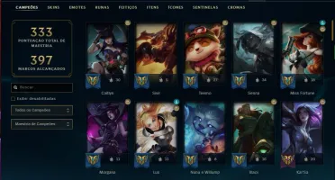 Conta Prata 2 com 47 skins e 95 champs