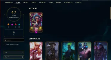 Conta Prata 2 com 47 skins e 95 champs
