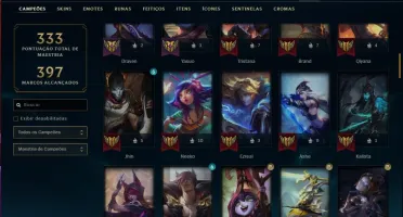 Conta Prata 2 com 47 skins e 95 champs