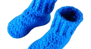 Pantufa de Lã Infantil Azul 18
