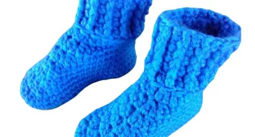 Pantufa de Lã Infantil Azul 18