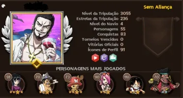 Conta GLA grand line adventures 3k trip com skin kid luffy
